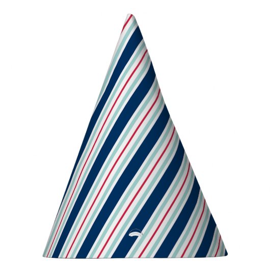 2調子青および赤のストライプのパーティーの帽子 パーティーハット (右)