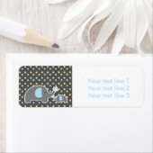 2象ベビーシャワーブルーモダン住所 シール (インサイチュ)