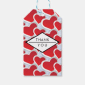 2赤いハート繰り返しパターンかわいい感謝 ギフトタグ (正面)