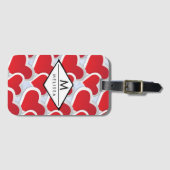 2赤いハート繰り返しパターンかわいい ラゲッジタグ (正面横)
