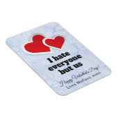 2赤いハート – 私は私は私たちのタイポグラフィ以外の誰もが嫌い マグネット (右側)