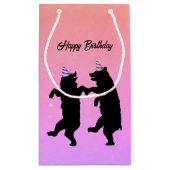 2踊りブラックベアーズパーティーハット誕生日 スモールペーパーバッグ (裏面)