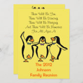 #2踊りペンギンズファミリー懇親会パーティーホテルインフ 招待状 (正面/裏面)