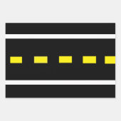 2車線ロードラッピング紙（黒、白、黄） ラッピングペーパーシート (正面)