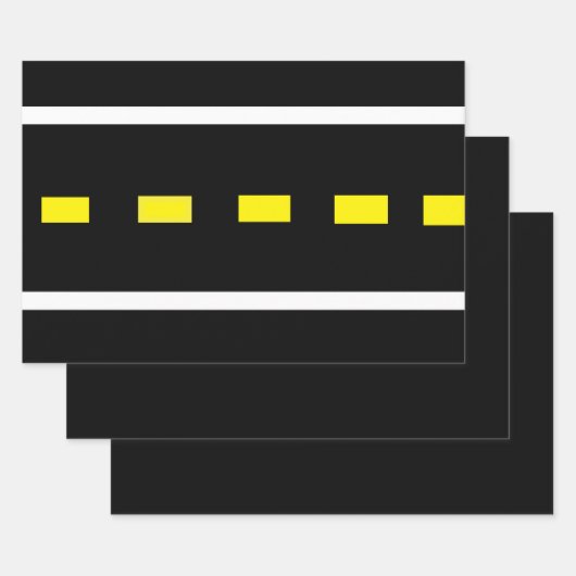 2車線ロードラッピング紙（黒、白、黄） ラッピングペーパーシート (セット)