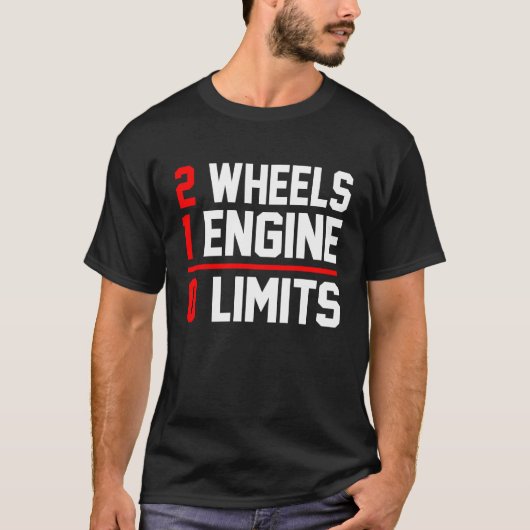 2輪1エンジン 限界知らず ダートバイク オートバイ Tシャツ (正面)
