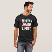 2輪1エンジン 限界知らず ダートバイク オートバイ Tシャツ (正面フル)