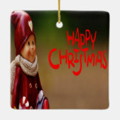 2辺のクリスマス小妖精や小人挨拶 セラミックオーナメント (裏面)