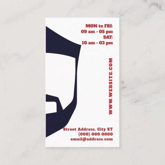 2辺の前後の理容師 名刺 (裏面)