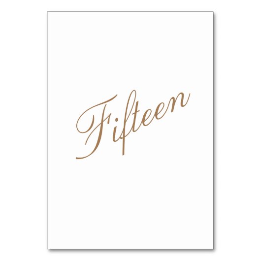 2辺エレガント表の茶色の番号 テーブルナンバー (正面)