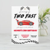 2速い誕生日の招待、男の子のレース招待状 招待状 (スタンド正面)