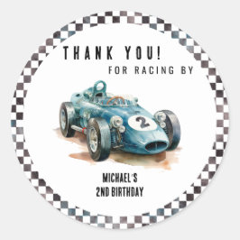 2速い誕生日レースカー ラウンドシール