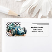 2速い誕生日レースカー ラベル (インサイチュ)