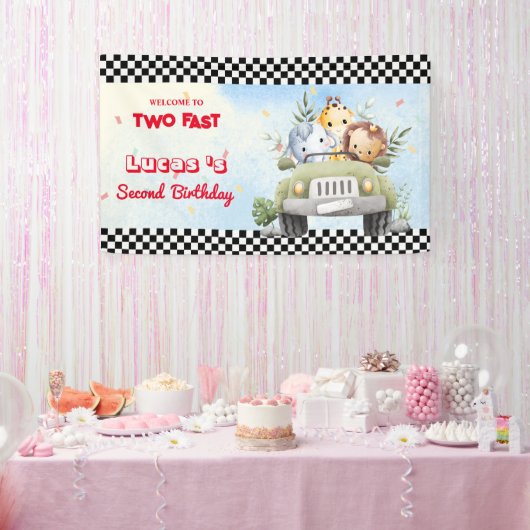 2速い野生のカッブジャングルレースカー2nd HBDパーティー 横断幕 (パーティー)