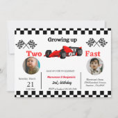 2速く成長するレーシングカー2日ツインボーイズ 招待状 (正面)