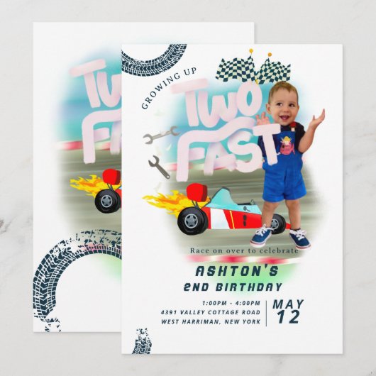 2速で成長する車 招待状 (正面/裏面)