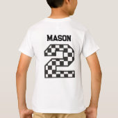 2速パーソナライズされた速おもしろい誕生日レース Tシャツ (裏面)