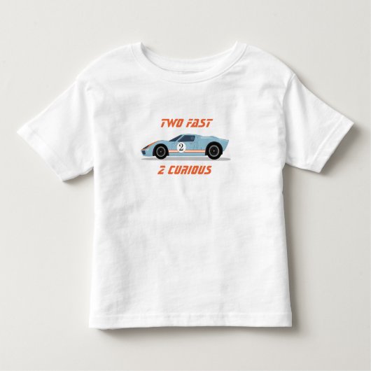 2速モダンレース車の男の子2nd誕生日 トドラーTシャツ (正面)