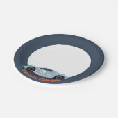 2速モダンレース車の男の子2nd誕生日 ペーパープレート (アングル)