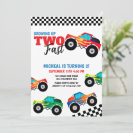 2速モンスタートラック第2誕生日招待状 招待状