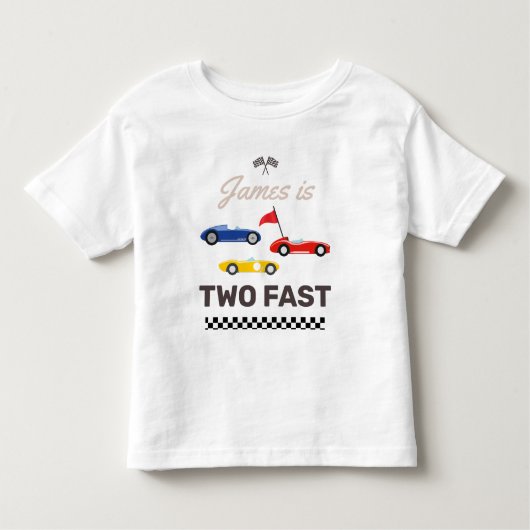 2速レースカーボーイ2nd誕生日 トドラーTシャツ (正面)