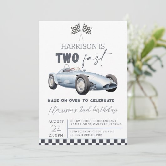 2速レースカーボーイ2nd誕生日 招待状 (スタンド正面)