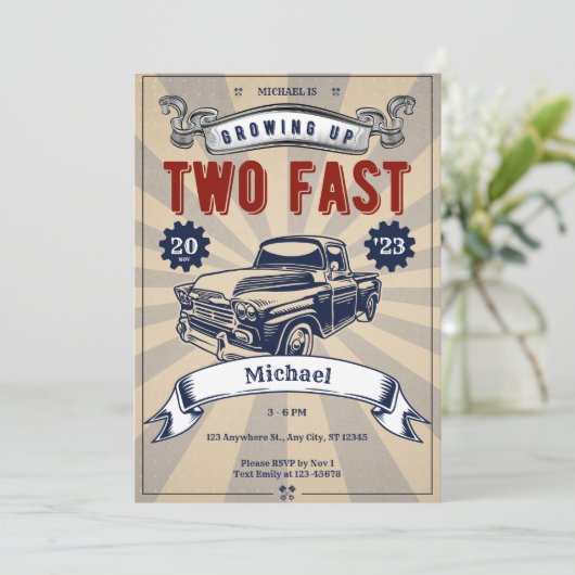 2速2位の誕生日ボーイカーヴィンテージレース 招待状 (スタンド正面)