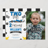 2速2枚の好奇心に満ちた青い写真 招待状 (正面/裏面)