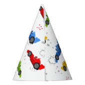 2速2番目の誕生日の子供レーシングカー名お気に入り パーティーハット (裏面)