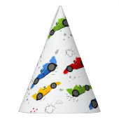 2速2番目の誕生日の子供レーシングカー名お気に入り パーティーハット (左)