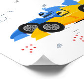 2速2番目の誕生日の給油ステーションのテーブルサイン ポスター (角)