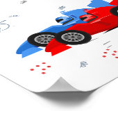 2速2番目の誕生日の給油テーブルサイン ポスター (角)