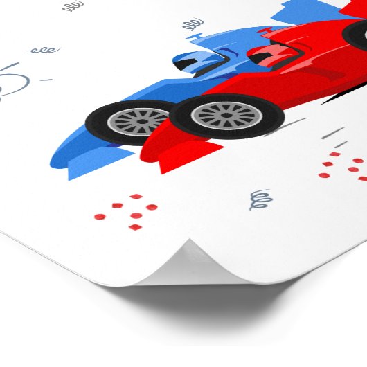 2速2番目の誕生日の給油テーブルサイン ポスター (角)