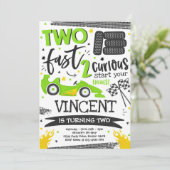 2速2番目の誕生日パーティーグリーンレースカーパーティー 招待状 (スタンド正面)