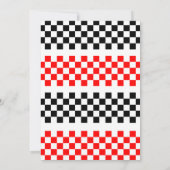 2速2番目の誕生日パーティー赤いレースカーパーティー 招待状 (裏面)