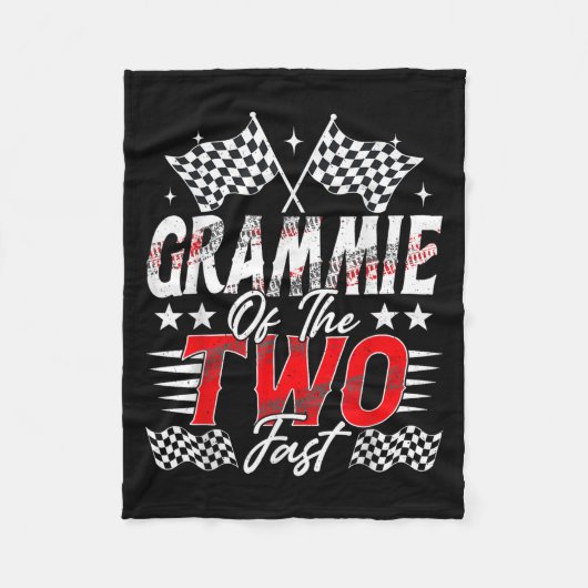 2速2番目の速い誕生日レーシングカーのグラミー フリースブランケット (正面)