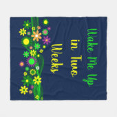 2週間で目を覚ますおもしろい引用文フラワーパワー フリースブランケット (正面(横))