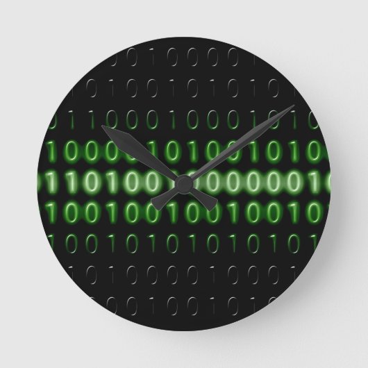 2進コード475664バイナリコードCOMPUTERWORLD COMPU ラウンド壁時計 (正面)