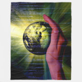 2進法の神の手 フリースブランケット (正面)