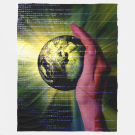 2進法の神の手 フリースブランケット