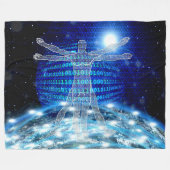 2進符号 フリースブランケット (正面(横))