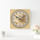 2遊羽かわいい鳥 スクエア壁時計 (ホーム)