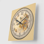 2遊羽かわいい鳥 スクエア壁時計 (傾斜)