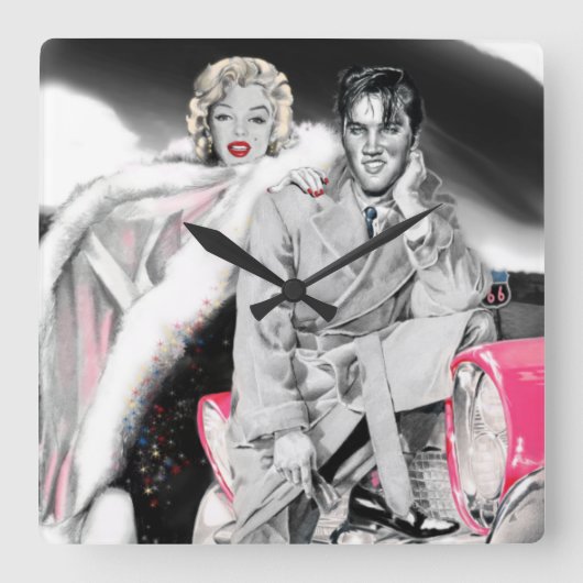 2道のために スクエア壁時計 (正面)