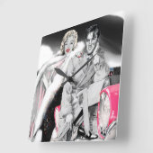 2道のために スクエア壁時計 (傾斜)