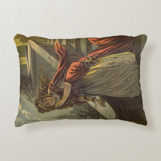 2違うヴィンテージビクトリアン童話デザイン アクセントクッション (正面)