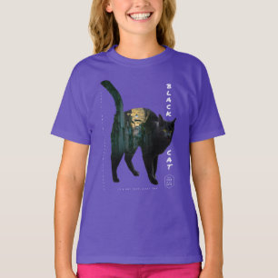 2重露出効果 – 黒猫 Tシャツ