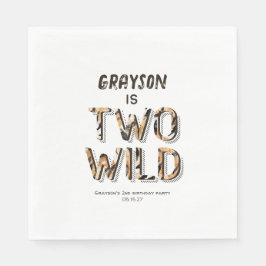 2野生のサファリアニマル男の赤ちゃん2日 スタンダードランチョンナプキン