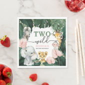 2野生のサファリ動物2nd誕生日ナプキン スタンダードランチョンナプキン (インサイチュ)