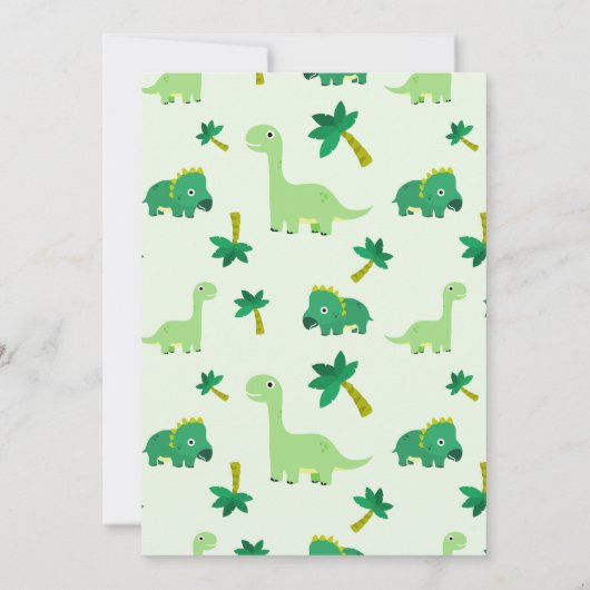 2野生の恐竜1番目の誕生日パーティの招待状 招待状 (裏面)
